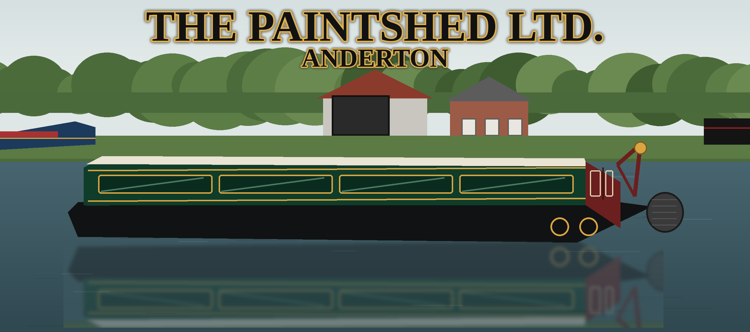 The Paintshed Ltd, Anderton — canal-side narrowboat painting scene